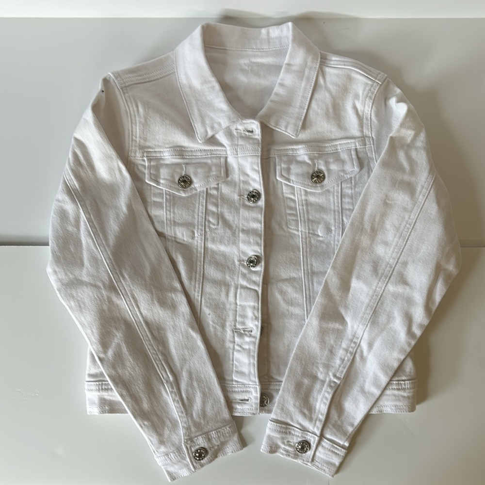 Girl's White Denim Classic Trucker Jacket
